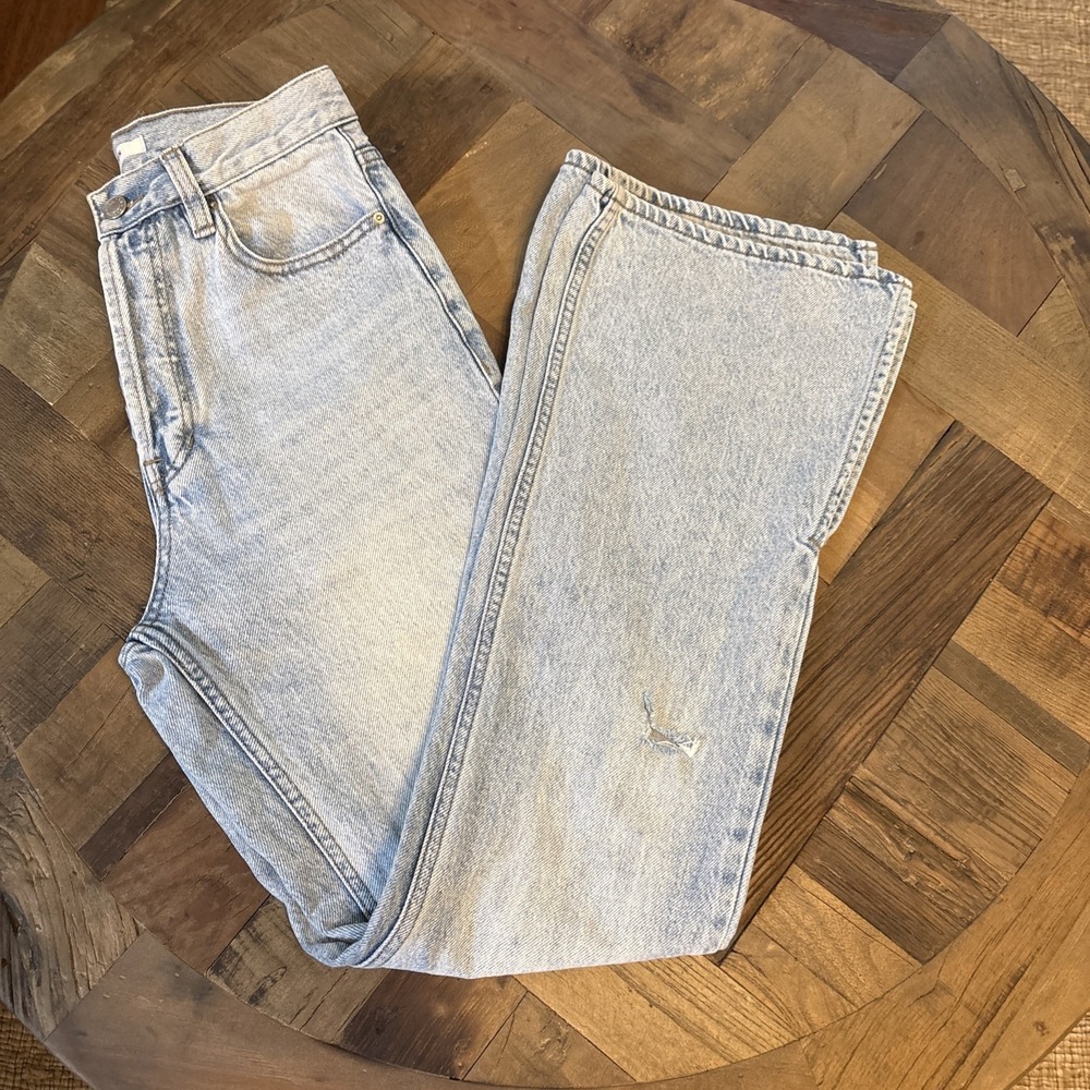 PacSun Women's Light Blue High Rise Bootcut Slit Hem Jeans Size 27 Button Fly